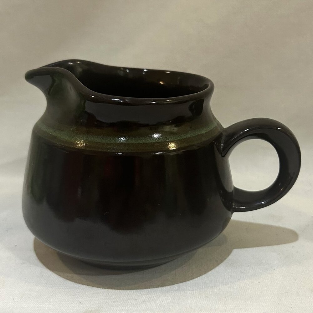 VTG Franciscan Earthenware Madeira Creamer Pitcher Brown Green MCM USA